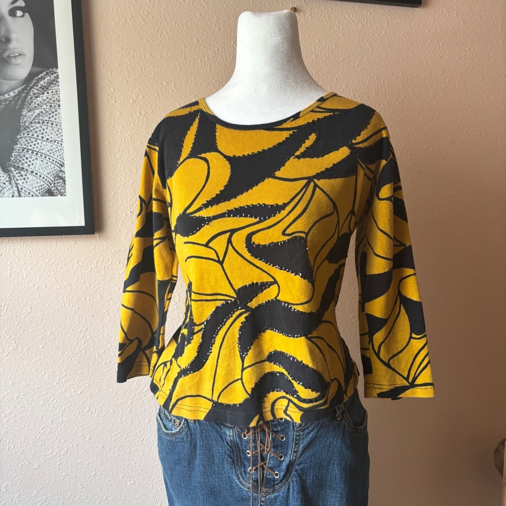 Vintage 90s Funky Whimsy Sequined Blouse - Picture 8 of 8